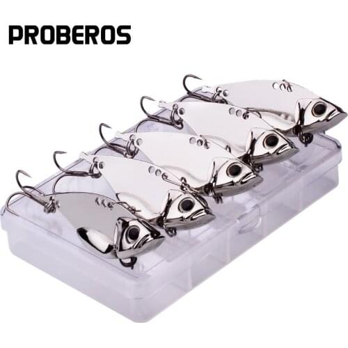 PROBEROS 5pcs/lot Metal Spoon Lure 5g-7g-10g-15g-20g Fishing Spinner Baits Hard Artificial Bait Bass Pike Spinnerbaits Tackle