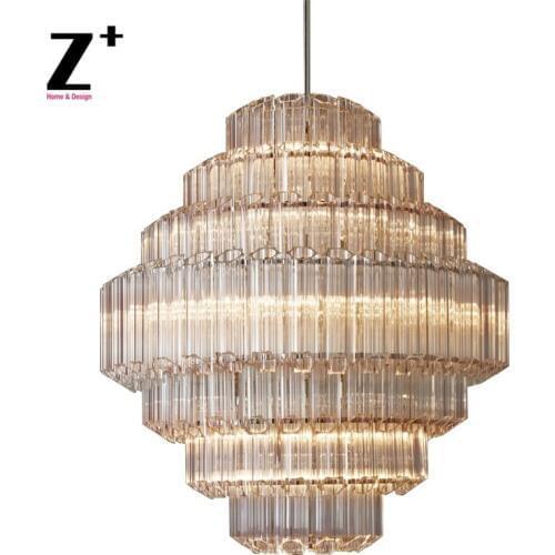 Replica Item Vittoria Chandelier 32" Hexagonal Cylinders K9 Crystal Glass Chandelier