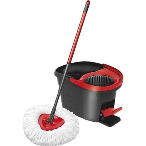 Vileda Mop Cleaning Bucket Turbo Pedal Set For Wash Floor Hand Free Wringing Floor Cleaning Mop Microfiber Mop Pads Wet or Dry