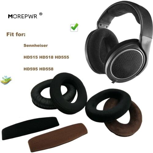 Replacement Ear Pads for Sennheiser HD 515 518 555 595 558 Headset Parts Leather Cushion Velvet Earmuff Earphone Sleeve Cover