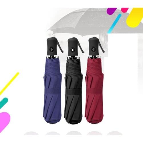 LBER Windproof 3 Fold Automatic Umbrella Folding Mens and Womens Umbrella Full Automatic Umbrella