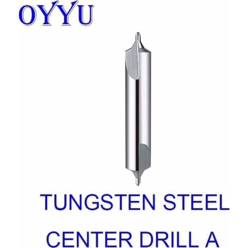 Tungsten steel center drill A type 60 degree centering drilling machining center drill bit CNC center drill length 123456