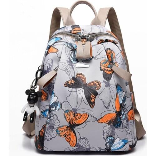 New Women Shoulder Bag Female Korean Cloth Waterproof Oxford Bag Lady Leisure Butterfly printing School Backpack Pack Teenagers