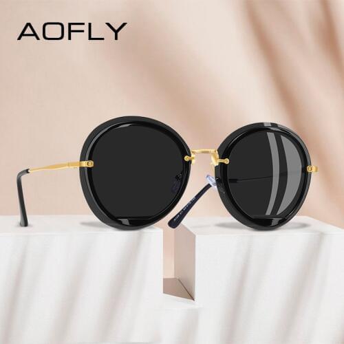 AOFLY BRAND DESIGN 2020 Oversized Round Sunglasses Shades For Women Fashion Female Polarized Sun glasses style UV400 A128