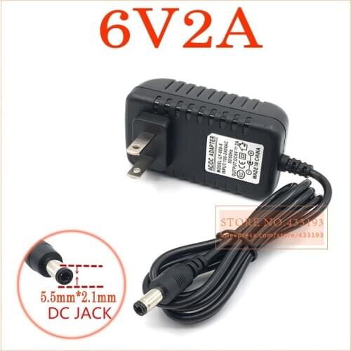 NEW 1X High quality AC 100V-240V Converter IC power Adapter DC 6V 2A 2000mA 12W Power Supply US Plug DC 5.5mm x 2.1mm