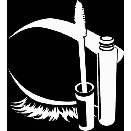 12.2*13.7CM Make-up Eyelash Cute Smart Girl Decal Black/Silver Popular Artistical Style Car Sticker Vinyl C20-1146