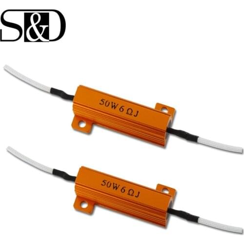 2pcs 50w 6ohm Load Resistors LED Flash Rate Turn Signals Light Indicator Controllers Brake Running Motorcycle Canbus Decoder 12V