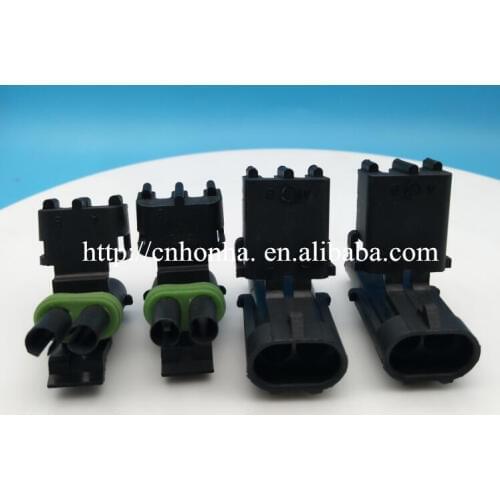 20 PCS 2 Pin Male Female Weather Pack Electrical Wire 2.5 Connector Plug 12010973 12015792 Sealed Automobile Connectors