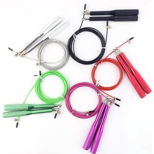 200Pcs/Lot Sport Speed Jump Rope Ball Bearing Metal Handle Skipping Stainless Steel Cable Fitness Equipment 2018