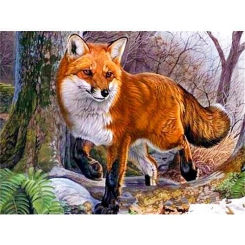 5D DIY Full Diamond Painting Kit Animal Diamond Embroidery Cross Stitch Fox Rhinestones Mosaic Sale Decor for Home