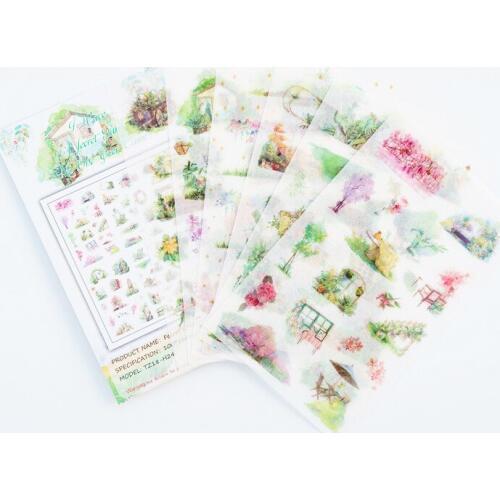 6pcs Cute secret garden sticker diy decoration sticker for album scrapbooking stationery sticker gift for kids