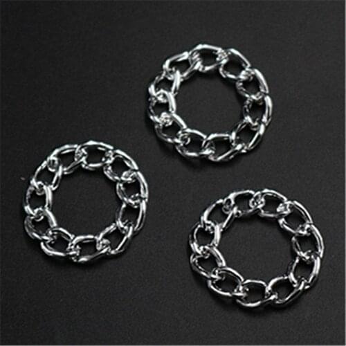 6pcs Silver Plated Hollow Circularity Charm Bracelet Necklace DIY Metal Jewelry Alloy Pendants For Jewelry Handicraft Making