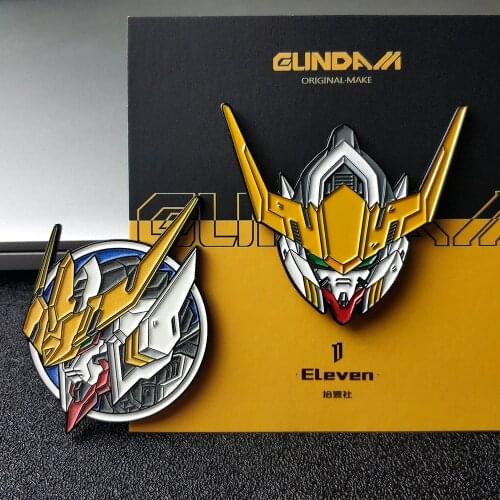 Anime Gundam Barbatos ASW-G-08 Metal Bedge Bag Badge Night Lights Button Brooch Pin Souvenir Costume Props Cosplay Ornament Gift