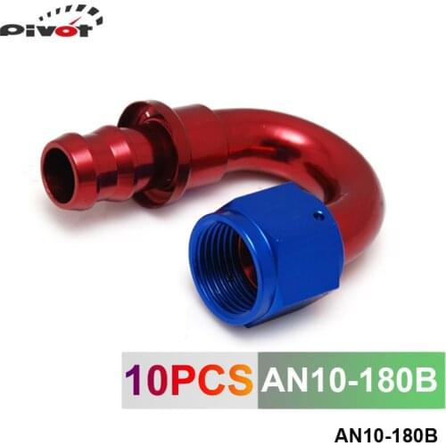 AN10 180 Degree push on Oil Fuel Line Hose End Fitting AN10-180B