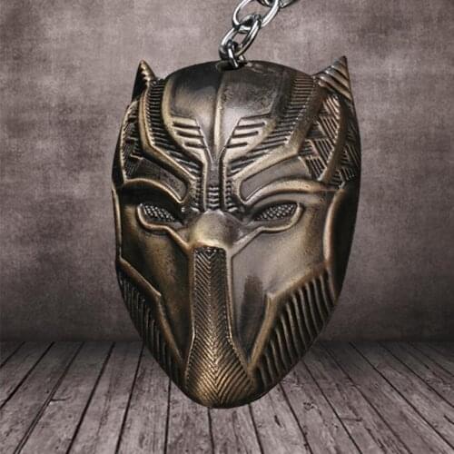Hero Black Panther Mask Key Chain Pendant Special Commemorative Edition Panthers-Shape Keychain Black Leopard Keyring Gift