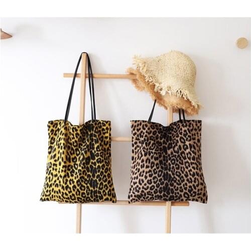 Ladies PU Leather Leopard Pattern Women Handbag Shoulder Bag Shopping Bag