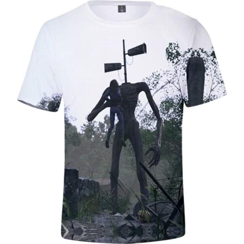 Hallowmas Women Men Game Anime Siren Head Print T-Shirt Boy Girl Summer Fashion Tshirts Children SCP Horror Hip Hop Clothes Tops