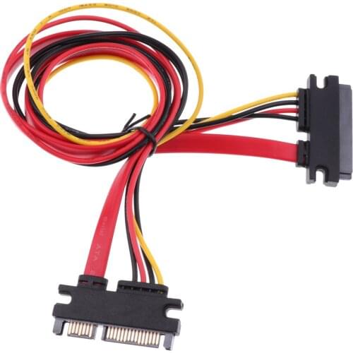 22pin SATA Male to Female DATA and Power Combo Extension Cable Slimline SATA Extension Cable M/F - 20inch (50cm)