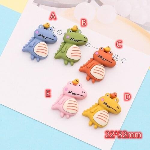Flat Back Resin Cabochon Kawaii Cartoon Dinosaur Figure 10pcs DIY Hair Bows Center Accessories Scrapbooking Decoration Craft