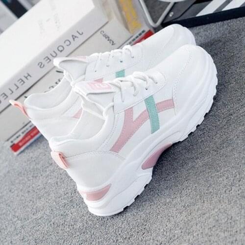 Akexiya Women Sneakers Fashion Casual Platform Sports Shoes Woman Comfortable Breathable White Flats Female Platform Sneaker