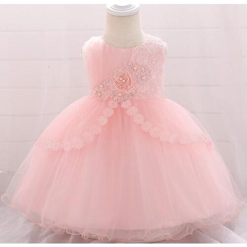 Summer 0-24M Flower Girl Dress Princess Christening Birthday Dress for 1 Year Baby Girl Party Wedding Prom Dress Vestidos