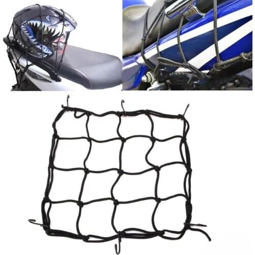 Motorcycle Luggage Net Bike 6 Hooks Hold down Fuel Tank Luggage Mesh Web Bungee Black Motorcycle Bike 6 Hooks Tank Car styling