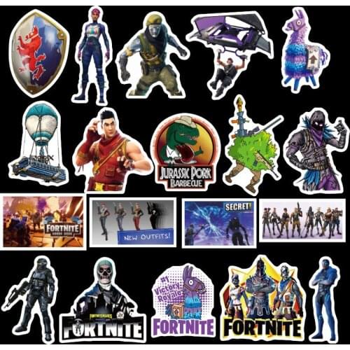 12/38/40/100PCS Fortnite Stickers Game Printed Stickers Luggage Laptop Waterproof Without Leaving Stickers Kids Christmas Toy