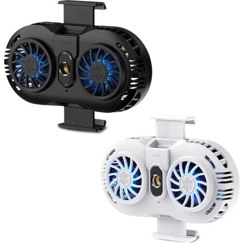 USB Mobile Phone Cooler Universal Dual Fan Smartphone Gaming Radiator Holder Heatsink Gamepad Controller Cooling Pad for PUBG