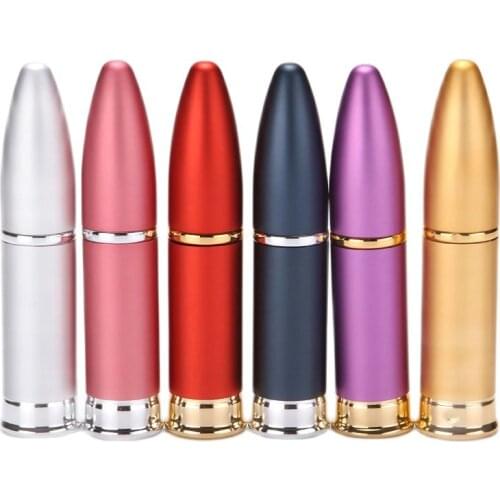 10ml Colorful Parfum Atomizer Pump Refillable Spray Bottle Beautiful Bullet Shape Aluminum Perfume Bottle For Travel 25pcs/lot
