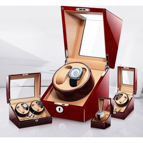 Luxury Wood Mechanical Watch Winder Automatic Winding Rotation Watch Box Case Storage Collection