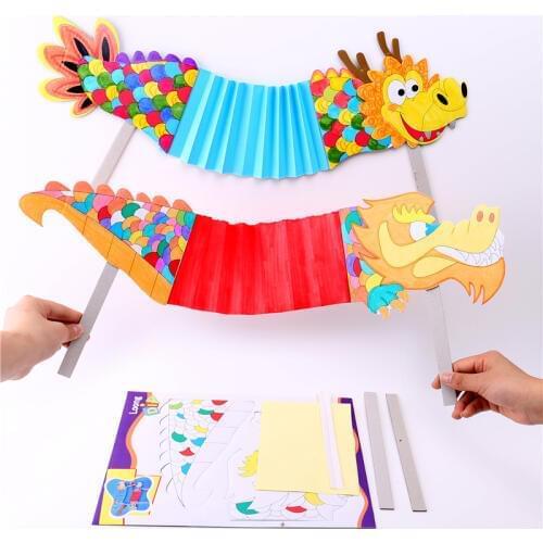 Handmade Diy Dance Dragon Kindergarten Craft Toy For Children Manual Diy Materials Creative Kid Toys Chinese New Year Decor