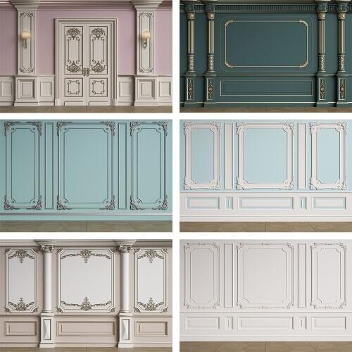 Avezano Texture Frame Photo Backdrop Floral Blue Wall Newborn Baby Portrait Photography Backgrounds for Photo Studio Photocall