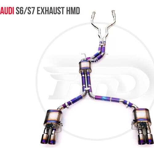 Titanium Alloy Exhaust Pipe Manifold Downpipe is Suitable for Audi S4 S5 S6 S7 S8 RS4 RS5 RS6 Auto Modification Electronic Valve