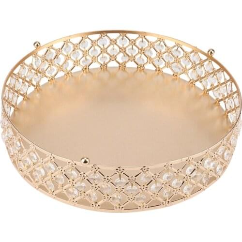 Gold Mirror Metal Cake Stand Round Cupcake Wedding Birthday Party Dessert Pedestal Display Plate Home Decor