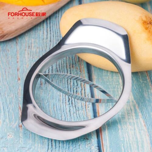 1pc Stainless Steel Mango Cut Creative Kitchen Mango Splitter Fruit Kitchen Gadget Accessories Peach Slicer Cutter