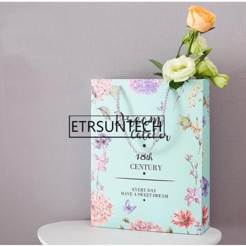 100pcs Catcher Net Gift Bag Kraft Paper Shopping Bag Simple Design Dream Catcher Gift Packaging Bags