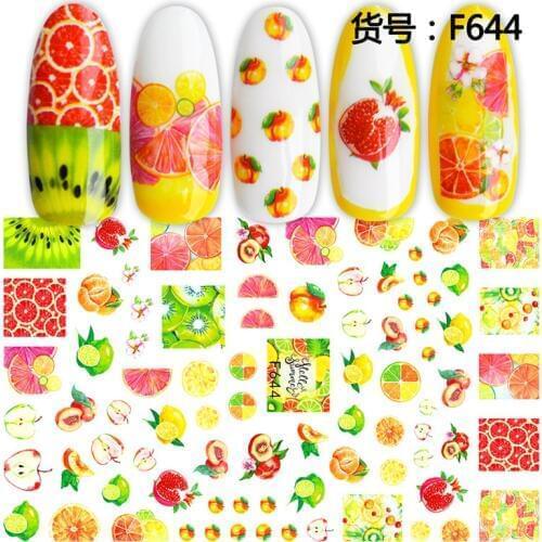 2020 DIY 3D Nail Art Sticker Adhesive Sticker Decals Tool Apple Fruit Summer Leave Nail Art Tattoo Decoration Z0322
