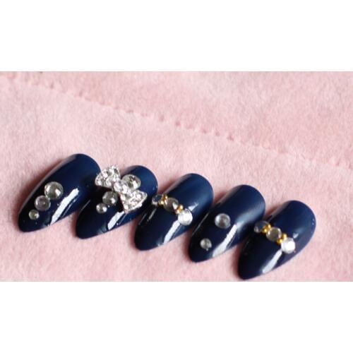 24pcs The latest full diamond crystal diamond diamond high heel candy color fake nail Cymbidium M0013