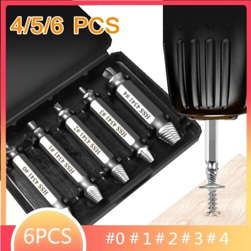 4/5/6 PCS Damaged Screw Extractor Drill Bit Set Stripped Broken Screw Bolt Remover Extractor Demolition Tools