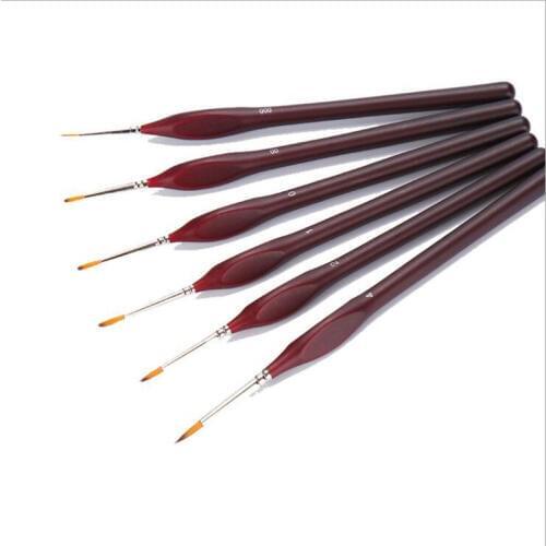 6Pcs/lot Hand-painted Hook Line Pen Round Tip Watercolor Drawing Painting Brush Pen Art Supplies Papeterie