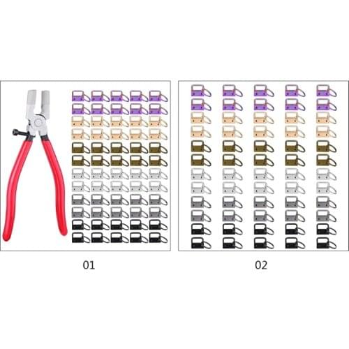 60 Pcs 2.5cm Key Fob Keychain Hardware with Pliers Tool Set for Wristlet Clamp Key Lanyard Making
