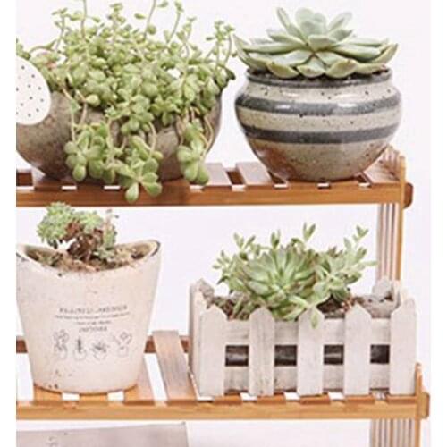 Bamboo Flower Display Stand Plant Shelves Decorative Storage Shelf for Study Office Desktop Storage Rack