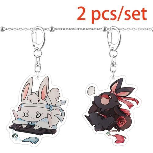2 pcs The Untamed Arcylic Key Chain Yaoi Anime Figure Wei Wuxian Lan Zhan Mo Dao Zu Shi Props Grandmaster of Demonic Cultivation