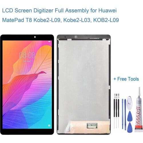 Display LCD Screen and Digitizer Full Assembly for Huawei MatePad T8 Kobe2-L09, Kobe2-L03, KOB2-L09 Free Tools