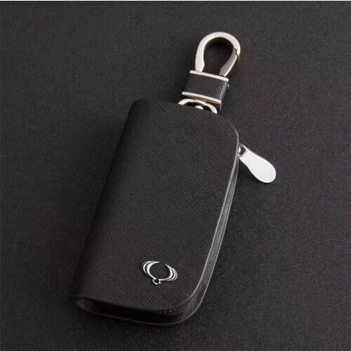 For SsangYong Car Key Case Lexter Actyon Korando Tivila Royal Touring With Logo Leather Key Cover Keychain Car Accessories