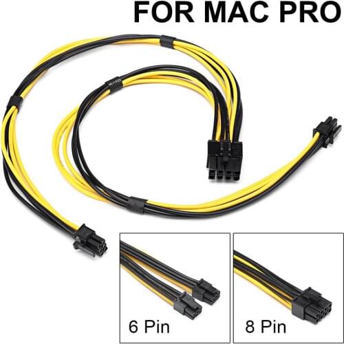 For Mac Pro Video Card Graphics Card 18AWG Dual Mini 6 Pin To 8 Pin Male PCI-E Power Cord