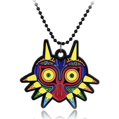 Dongsheng Hot Jewelry Colorful Enamel Owl Majoras Mask Pendant Necklace Colorful Majoras Mask Pewter Necklace Women Gift -30