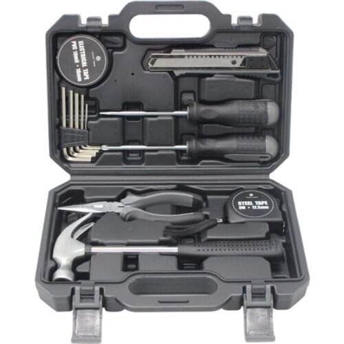 12 Pcs Ge neral Household Repair Hand Tool Kit Hand Tool Set with Screwdriver Wrench Hammer Tape Plier Knife