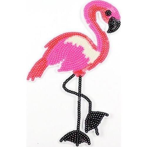 Patches for clothing T shirt Women 250mm Flamingos Sequined Sequins T-shirt Womens Fashion Tops Shirt Girl Patch Clothes