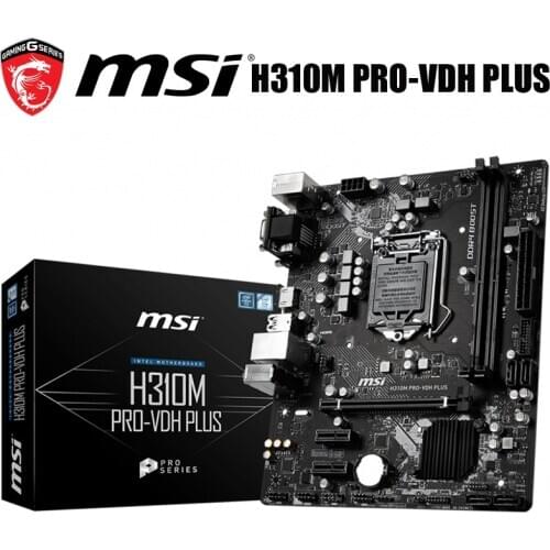 NEW LGA 1151 MSI H310M PRO-VDH PLUS Motherboard i7 i5 i3 DDR4 HDMI-compatible Desktop H310 Mainboard 1151 32GB PCI-E 3.0 H310